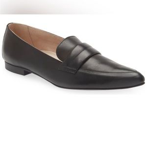 Paul green pointed toe black leather flats size 9.5 US women